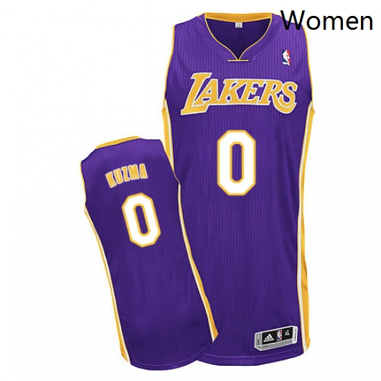 Womens Adidas Los Angeles Lakers 0 Kyle Kuzma Authentic Purple R