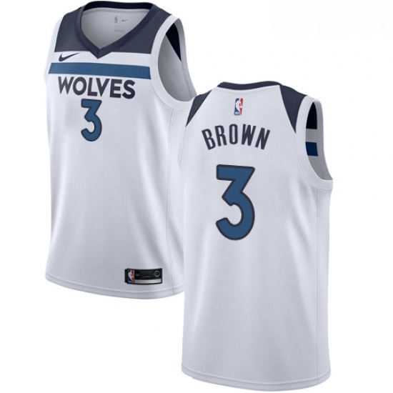 Womens Nike Minnesota Timberwolves 3 Anthony Brown Swingman White NBA Jersey Association Edition