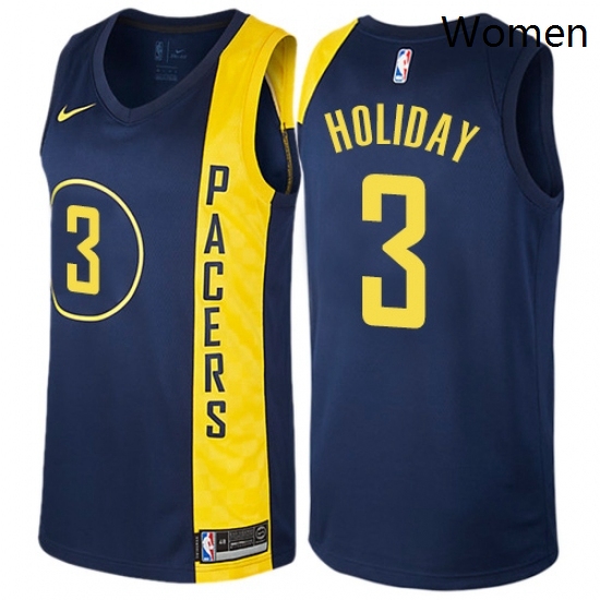 Womens Nike Indiana Pacers 3 Aaron Holiday Swingman Navy Blue NBA Jersey City Edition