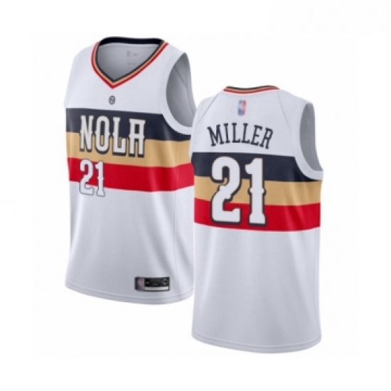 Womens New Orleans Pelicans 21 Darius Miller White Swingman Jersey Earned Edition