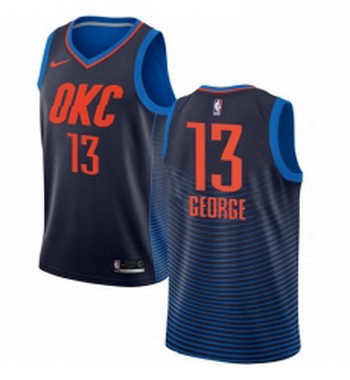 Womens Nike Oklahoma City Thunder 13 Paul George Swingman Navy Blue NBA Jersey Statement Edition