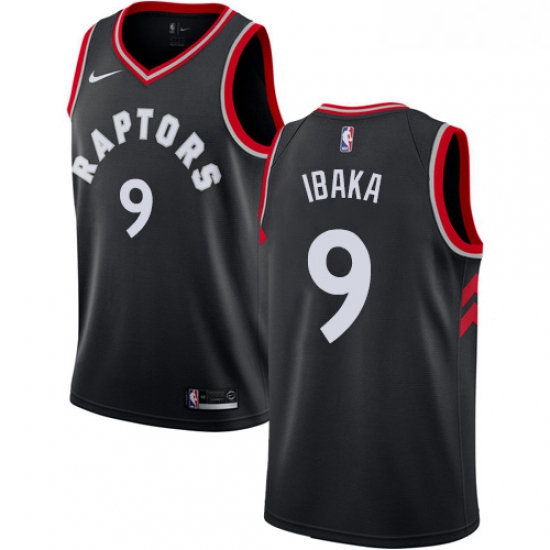 Womens Nike Toronto Raptors 9 Serge Ibaka Authentic Black Altern