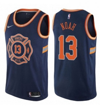 Womens Nike New York Knicks 13 Joakim Noah Swingman Navy Blue NBA Jersey City Edition