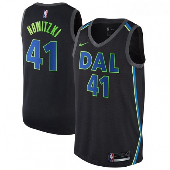 Womens Nike Dallas Mavericks 41 Dirk Nowitzki Swingman Black NBA