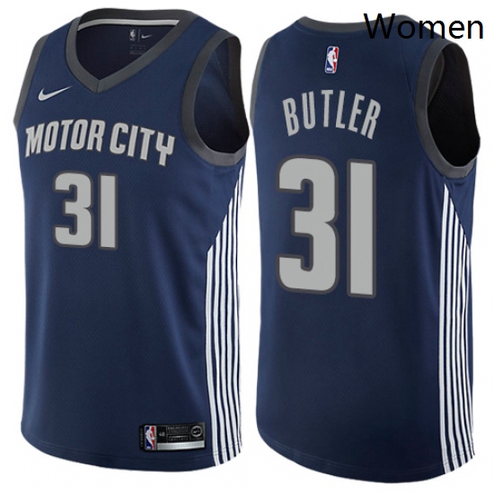 Womens Nike Detroit Pistons 31 Caron Butler Swingman Navy Blue NBA Jersey City Edition