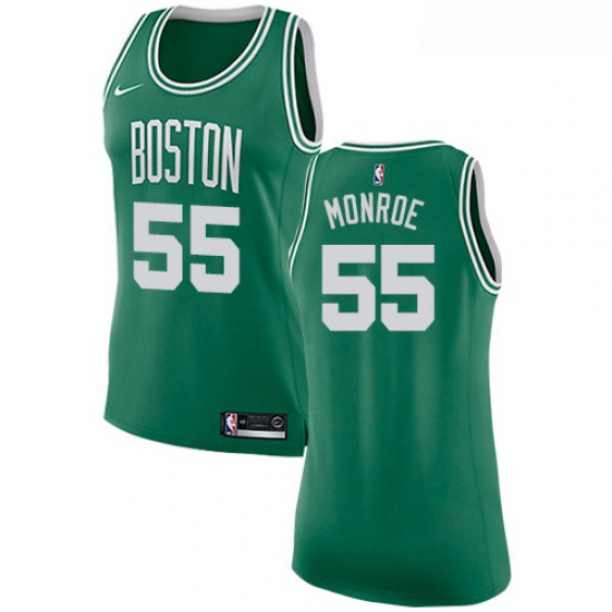 Womens Nike Boston Celtics 55 Greg Monroe Swingman GreenWhite No Road NBA Jersey Icon Edition