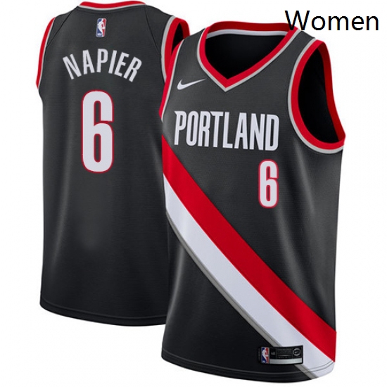 Womens Nike Portland Trail Blazers 6 Shabazz Napier Swingman Black Road NBA Jersey Icon Edition