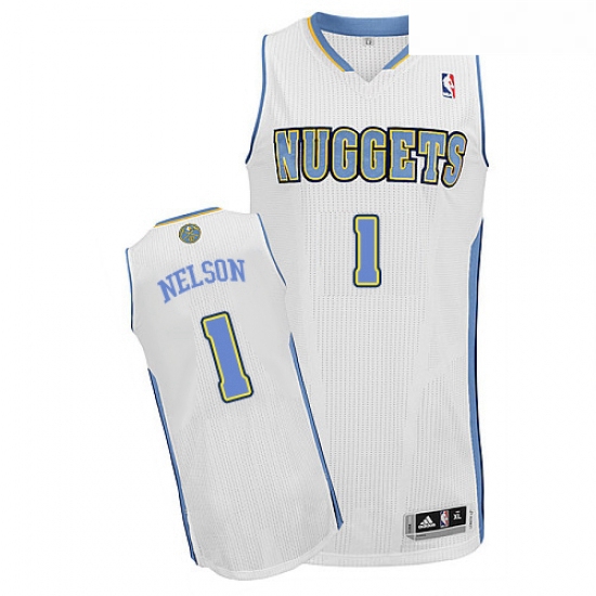 Youth Adidas Denver Nuggets 1 Jameer Nelson Authentic White Home NBA Jersey