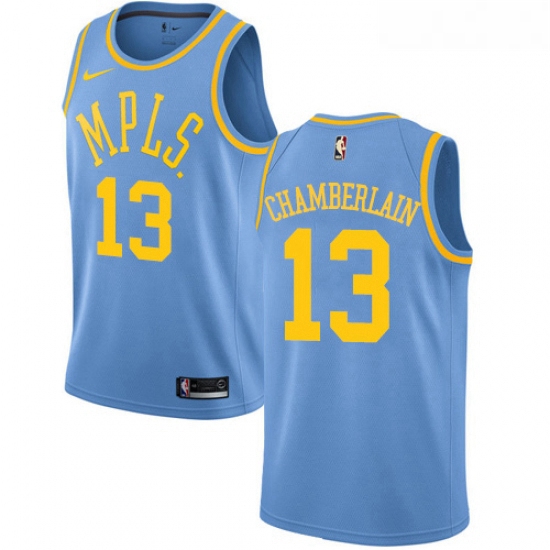 Womens Nike Los Angeles Lakers 13 Wilt Chamberlain Authentic Blu