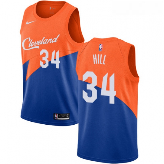 Womens Nike Cleveland Cavaliers 34 Tyrone Hill Swingman Blue NBA