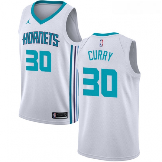 Womens Nike Jordan Charlotte Hornets 30 Dell Curry Swingman White NBA Jersey Association Edition