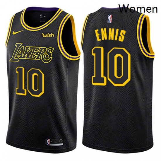 Womens Nike Los Angeles Lakers 10 Tyler Ennis Swingman Black NBA Jersey City Edition