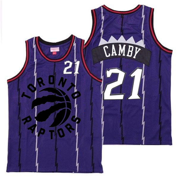 Raptors 21 Marcus Camby Purple Retro Jersey