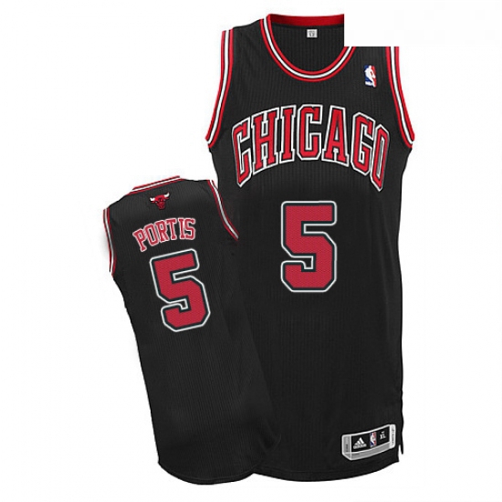 Youth Adidas Chicago Bulls 5 Bobby Portis Authentic Black Alternate NBA Jersey