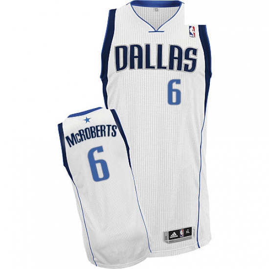 Youth Adidas Dallas Mavericks 6 Josh McRoberts Authentic White Home NBA Jersey