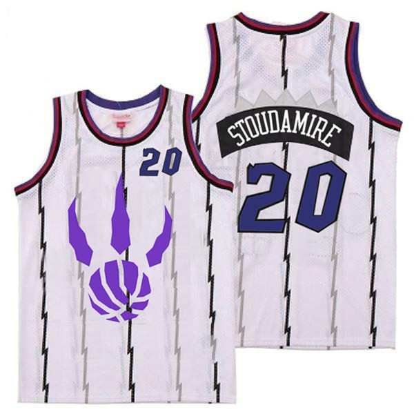 Raptors 20 Damon Stoudamire White Logo Retro Jersey