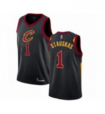 Youth Cleveland Cavaliers 1 Nik Stauskas Swingman Black Basketball Jersey Statement Edition