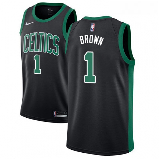 Youth Adidas Boston Celtics 1 Walter Brown Authentic Black NBA Jersey Statement Edition