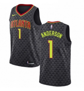 Youth Nike Atlanta Hawks 1 Justin Anderson Swingman Black NBA Jersey Icon Edition