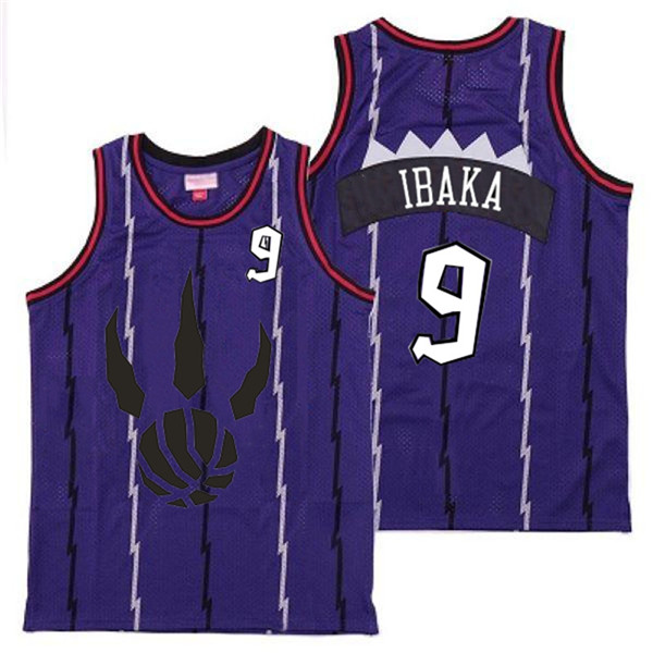 Raptors 9 Serge Ibaka Purple Throwback Jersey