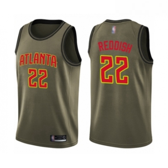 Youth Atlanta Hawks 22 Cam Reddish Swingman Green Salute to Serv