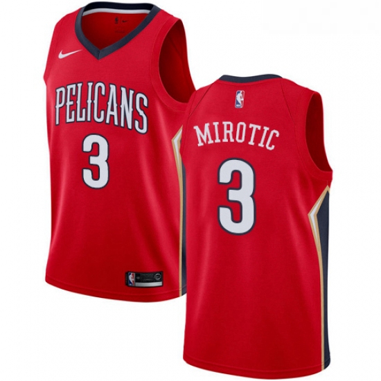 Womens Nike New Orleans Pelicans 3 Nikola Mirotic Authentic Red 