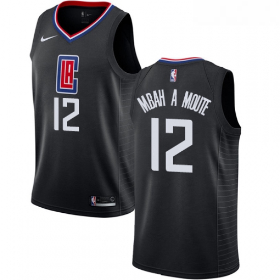 Womens Nike Los Angeles Clippers 12 Luc Mbah a Moute Swingman Black NBA Jersey Statement Edition