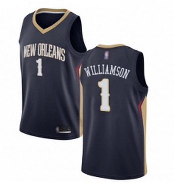 Womens Nike New Orleans Pelicans 1 Zion Williamson Navy NBA Swingman Icon Edition Jersey