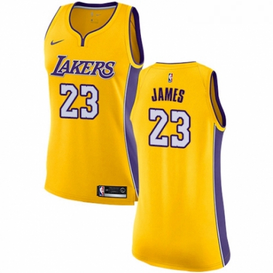 Womens Nike Los Angeles Lakers 23 LeBron James Swingman Gold NBA