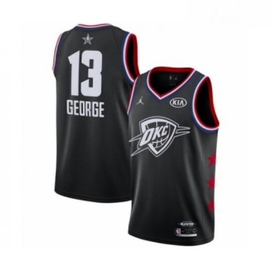 Womens Jordan Oklahoma City Thunder 13 Paul George Swingman Black 2019 All Star Game Basketball Jers