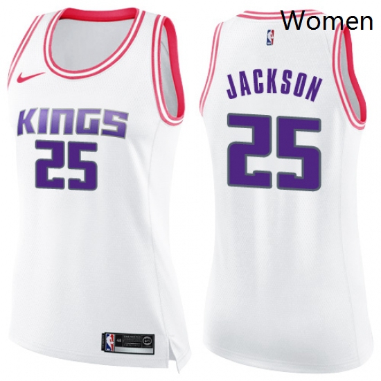 Womens Nike Sacramento Kings 25 Justin Jackson Swingman WhitePin