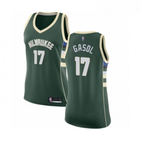 Womens Milwaukee Bucks 17 Pau Gasol Swingman Green Basketball Jersey Icon Edition