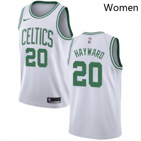 Womens Nike Boston Celtics 20 Gordon Hayward Authentic White NBA