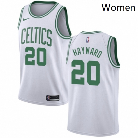 Womens Nike Boston Celtics 20 Gordon Hayward Authentic White NBA Jersey Association Edition