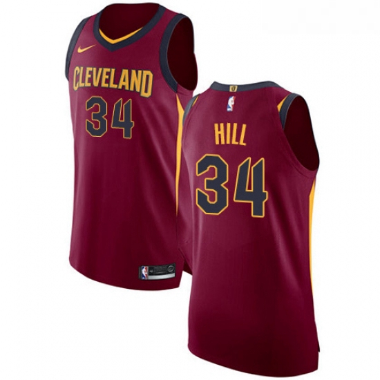 Womens Nike Cleveland Cavaliers 34 Tyrone Hill Authentic Maroon 