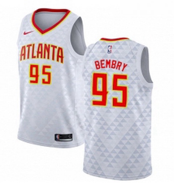 Womens Nike Atlanta Hawks 95 DeAndre Bembry Authentic White NBA 