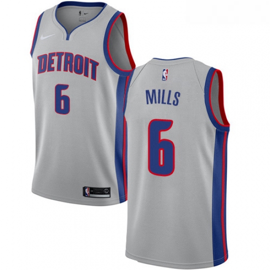 Womens Nike Detroit Pistons 6 Terry Mills Authentic Silver NBA J