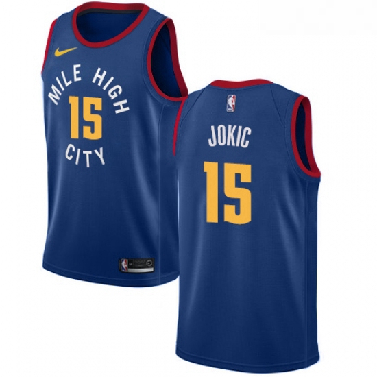 Womens Nike Denver Nuggets 15 Nikola Jokic Swingman Light Blue Alternate NBA Jersey Statement Editio