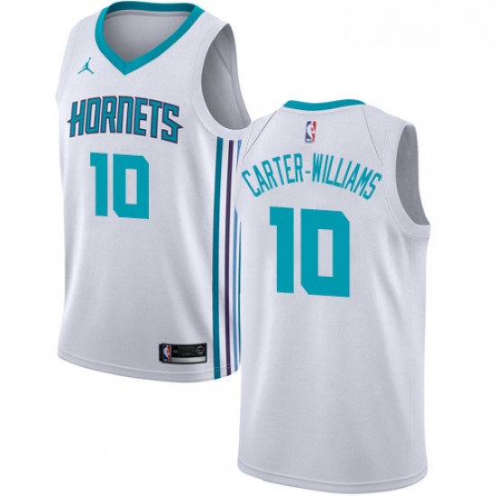 Womens Nike Jordan Charlotte Hornets 10 Michael Carter Williams Authentic White NBA Jersey Associati