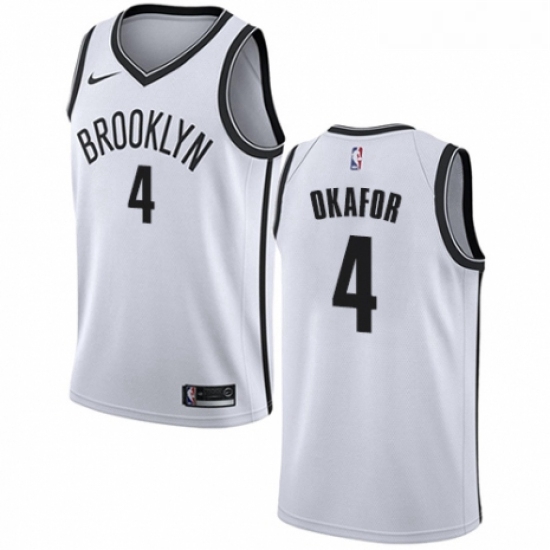 Womens Nike Brooklyn Nets 4 Jahlil Okafor Swingman White NBA Jersey Association Edition