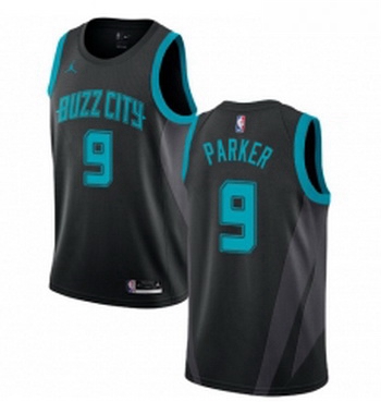 Womens Nike Jordan Charlotte Hornets 9 Tony Parker Swingman Black NBA Jersey 2018 19 City Edition