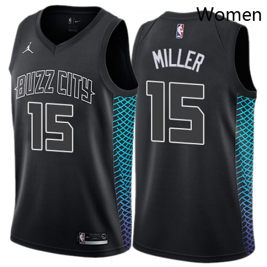 Womens Nike Jordan Charlotte Hornets 15 Percy Miller Swingman Black NBA Jersey City Edition