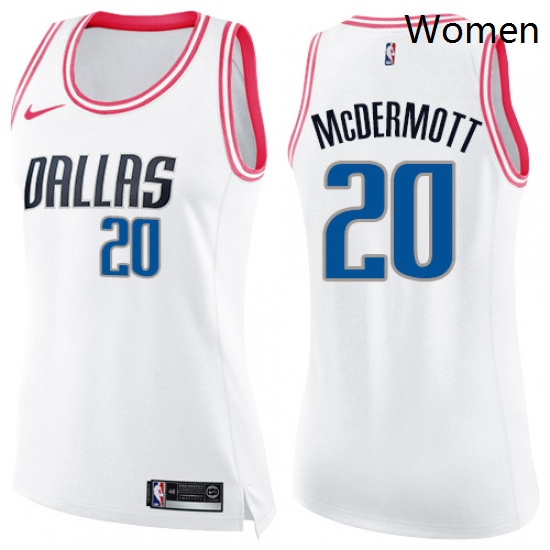 Womens Nike Dallas Mavericks 20 Doug McDermott Swingman WhitePin
