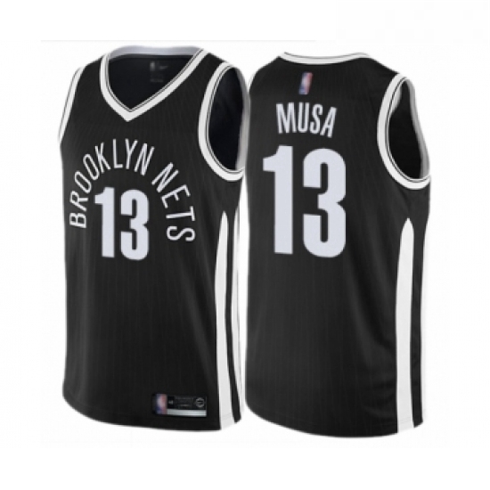 Womens Brooklyn Nets 13 Dzanan Musa Swingman Black Basketball Jersey City Edition