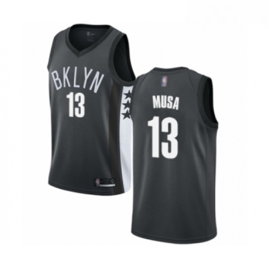 Womens Brooklyn Nets 13 Dzanan Musa Authentic Gray Basketball Je