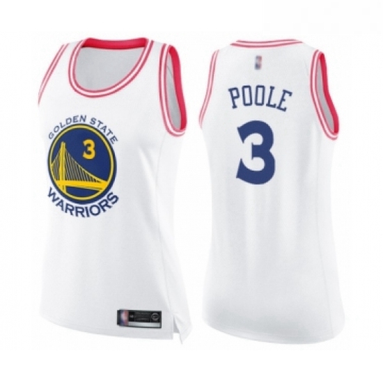 Womens Golden State Warriors 3 Jordan Poole Swingman White Pink 
