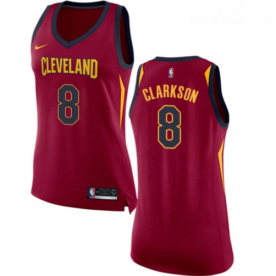 Womens Nike Cleveland Cavaliers 8 Jordan Clarkson Swingman Maroo