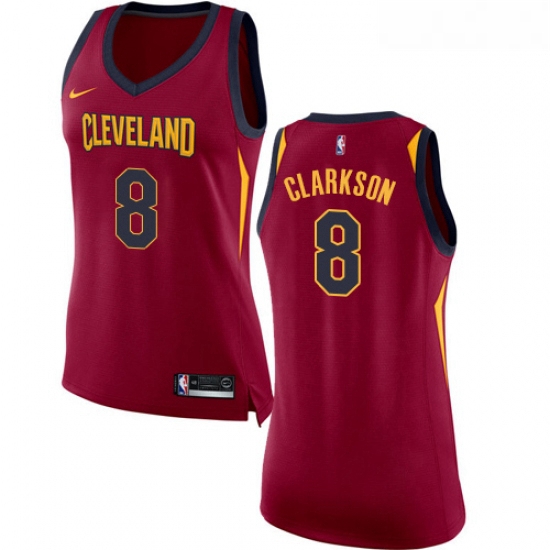 Womens Nike Cleveland Cavaliers 8 Jordan Clarkson Swingman Maroon NBA Jersey Icon Edition