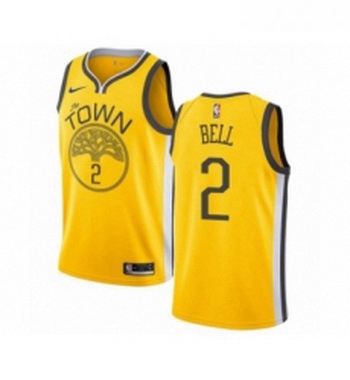 Womens Nike Golden State Warriors 2 Jordan Bell Yellow Swingman Jersey Earned Edition