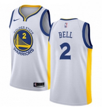 Womens Nike Golden State Warriors 2 Jordan Bell Swingman White Home NBA Jersey Association Edition